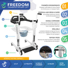 Mobile Patient Lift - Freedom & Independence - Soulève-patient électrique réglable - 34,5-42,5 po H - blanc/noir-Comprend un seau de commode portable pour une polyvalence accrue