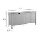 Modway - Emmeline 66" 4 portes festonnées Armoire à buffet - Gris clair-Charnières à fermeture douce