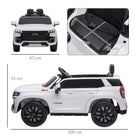 Aosom - Voiture électrique pour enfant 12v licenciée chevrolet tahoe - voiture électrique pour tout-petit - blanc-Musique pour une fête sur roues et klaxon pour s’amuser bruyamment 