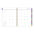 AT-A-GLANCE - Agenda scolaire hebdomadaire/mensuel Badge floral 2026-2027 - 11 po H x 8 1/2 po l - multicolore - bilingue-Couverture en poly durable avec des accents métalliques