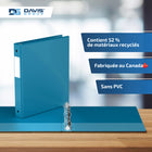Davis Group Super économie, Reliure à anneaux ronds 1 po, paquet de 6 – Bleu Turquoise-Polypropylène sans PVC