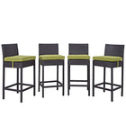 Modway - Convene 4 pièces Terrasse extérieure Coffret de pub - Espresso Peridot-Tissage en rotin synthétique