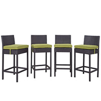 Modway - Convene 4 pièces Terrasse extérieure Coffret de pub - Espresso Peridot-Tissage en rotin synthétique