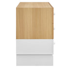 Modway - Nolia Bloc de couleur à 3 tiroirs Commode, Chêne Blanc-Glissières de plancher sans marquage