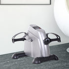 Soozier - Vélo d’exercice à pédales mini portable, argent-Écran LCD multifonction : temps, vitesse, nombre, nombre total et calories brûlées 