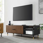 Modway - Nexus 60 po Meuble TV, Noyer noir-Pieds tubulaires métalliques