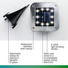 Bell + Howell - Lampadaires d’extérieur à disque solaire avec 8 ampoules à DEL - Paquet de 4-Fonctionnalité marche/arrêt automatique : Équipés de capteurs de lumière intelligents, les lumières à disque s’allument automatiquement au crépuscule et s’éteignent à l’aube pour un fonctionnement mains libres. Un interrupteur manuel sur la face inférieure permet un contrôle en option