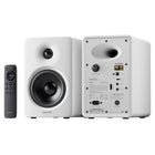 Edifier - Haut-parleur actif compact M90 BT 6.0, audio Hi-Res, puissance RMS de 100 W, avec haut-parleur médium-basse de 4 po, tweeter de 1 po et entrée HDMI eARC – Blanc-Le port SUB OUT permet de connecter un caisson de basses externe pour obtenir des graves plus profonds et plus percutants