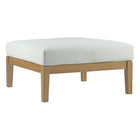 Modway - Bayport Terrasse extérieure Teck Ottoman in Blanc naturel-Ottoman extérieur en teck