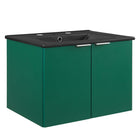 Modway - Maybelle 24" Vanité de salle de bain murale - Vert Noir-Assemblée requise