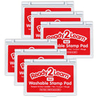 Ready 2 Learn - Tampon encreur lavable - Rouge - Paquet de 6-Un temps artistique sans désordre : l'encre de ce tampon encreur nettoie la peau avec de l'eau et du savon, ce qui rend le nettoyage rapide et facile.