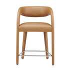 Modway - Pinnacle Cuir végane Tabouret de comptoir - Tan Silver - Ensemble de 2-8