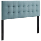 Modway - Lily Biscuit Touffé Performance Velvet Tête de lit complète, Bleu clair-Tête de lit moderne luxueuse
