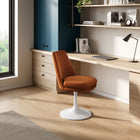 Modway - Lippa Salle à manger pivotante Performance Velvet Fauteuil d’appoint - Rouille Blanche-Légèrement penché en arrière