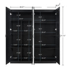 Manhattan Comfort - Hopkins 59,22 po Ensemble Moderne 2 Pièces Armoire de Rangement à 11 Étagères - Noir-Section 1 : Comprend 4 larges étagères avec fonctionnalités réglables . Section 2 : Comprend 7 compartiments de rangement