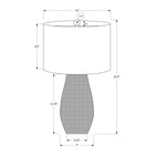 Monarch Specialties - Luminaire - 24 po H Lampe De Table - Résine Grise - Abat-Jour Ivoire / Crème - Contemporain-Munie d'un cordon transparent de 6 pieds, cette lampe d'appoint polyvalente peut être placée sur une table d'appoint ou latérale, une console, une table de nuit ou une table de chevet pour une source d'éclairage à la mode