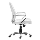 Zuo - Enterprise Low Back Chaise de bureau - Blanc-Dimensions: 23,6 po L x 25,2 po L x 40,6 po H