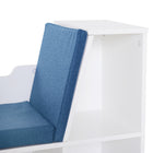 HOMCOM - Bibliothèque à 6 compartiments avec coussin de siège - bleu-Convient pour le salon, la chambre, le bureau, la salle d’étude, etc