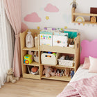 Qaba - Bibliothèque pour enfants et organisateur de rangement pour jouets avec présentoir ouvert - naturel-L’exposition ouverte et frontale suscite l’intérêt de votre enfant pour lire plus de livres
