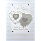 Rosedale Gold - Cartes de souhaits Mariage avec enveloppes – 5-1/2 po x 8 po – Cœurs argentés – paquet de 6-Cartes de souhaits qualité boutique