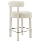 Modway - Toulouse Tissu Boucle Tabouret de comptoir - Argent ivoire-Limite de poids : 330 lb
