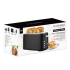 JS Gourmet - Grille-pain rétro 4 fentes longues - Noir-Corps en acier inoxydable