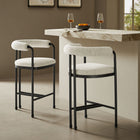 Modway - Turin Dos courbé Boucle et métal Tabouret de comptoir - Black Pearl-Cadre métallique revêtu en poudre