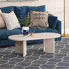 Hudson&Canal - Table basse ovale Alma 48" de largeur - Blanc aulne-Finition en blanc aulne aspect bois