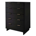 Manhattan Comfort - Granville commode haute moderne 37,8" - noir-Recommandé pour un téléviseur jusqu'à 35 pouces
