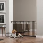 PawHut - 30"- 57" Barrière Extra Large pour Chien avec Système de Verrouillage Double - Noir-Peut être ouverte d’une seule main – appuyez et soulevez le bouton
