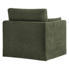Modway - Wellfleet Slipcover Mélange de lin Fauteuil - Sauge-Pieds en caoutchouc avec coulisses de plancher