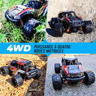MotionGrey - Camion monstre tout-terrain RC 1:18 - Voiture télécommandée haute vitesse 4 roues motrices - Rouge-6