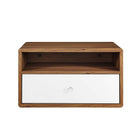 Modway - Transmit Fixation murale Table de chevet, Blanc noyer-Assemblée requise