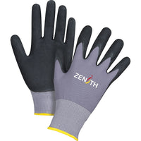 Zenith Safety - Gants De Première Qualité Zx-1, Moyen/8, Rêvetement Nitrile/Mousse De Nitrile, Calibre 15, paquet de 24-Revêtement Mousse de nitrile