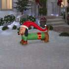 GEMMY - Chien teckel gonflable de Noël avec pull - 81 cm-Se gonfle automatiquement en quelques secondes