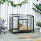 PawHut - Cage pour chien pliable robuste pour grands chiens - 43 po L x 28 po l x 31 po H-Chaque barre est solidement soudée au cadre pour plus de stabilité et de sécurité 