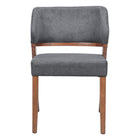 Zuo - Sunobu Chaise de salle à manger - Gris azur/Noyer - Ensemble de 2-Polyester doux et chaleureux