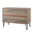 Manhattan Comfort - Dumbo table de chevet moderne 1 tiroir et commode 3 tiroirs - gris rustique - ensemble de 2-17,73 po L x 35,19 po l x 26,85 po H
