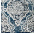 Modway - Entourage Médaillon vintage fleural vintage Malia Tapis de 5 pi l x 8 pi L - Ivoire et bleu-Résistant aux taches / Facile à nettoyer