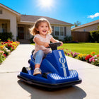 Qaba - Voiture tamponneuse électrique 6V pour enfants avec rotation à 360 degrés et double moteur - bleu-Les bords en caoutchouc du pare-chocs absorbent les chocs, protégeant les enfants et leur environnement 