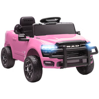 Qaba - Voiture électrique pour enfants sous licence Dodge RAM 3500 12V - rose-Dodge RAM 3500 sous licence pour le plaisir et l'aventure des enfants