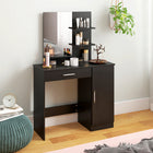 HOMCOM - Coiffeuse avec miroir - 35,4 po L x 15 po l x 54,3 po H - noir-Assemblage requis 