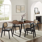 Modway - Viggo Bois d’acacia à bord vivant de 60 po Bois d’acacia Table à manger, Noyer noir-Pieds métalliques revêtus de poudre
