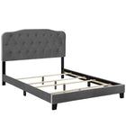 Modway - Amelia Performance Velvet Lit King, Gris-Cadre de lit moderne avec tête de lit