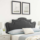 Modway - Evangeline Performance Velvet Tête de lit King/King de Californie, Charbon de bois-Construction solide