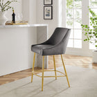 Modway - Discern Performance Velvet Tabouret de comptoir - Gris-Revêtement en velours de performance