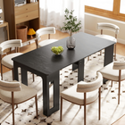 HOMCOM - Table à manger rectangulaire extensible 23,6 po-70,9 po pour 6-8 personnes - noir vieilli-Se réduit facilement à la taille d'une table d'appoint 