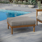Modway - Wren Terrasse extérieure Bois de teck Ottoman in Bois flotté naturel-Coussins amovibles