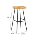 Modway - Concord Dos sans dos Tabourets de bar - Chêne - Ensemble de 2-Siège profilé