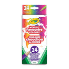 Crayola - Crayons de couleur Couleurs chouchou du monde - Paquet de 24-APPLICATION FLUIDE DE COULEURS : Conçus pour l'estompage, les ombrages et la superposition, parfaits pour les dessins détaillés et le coloriage expressif